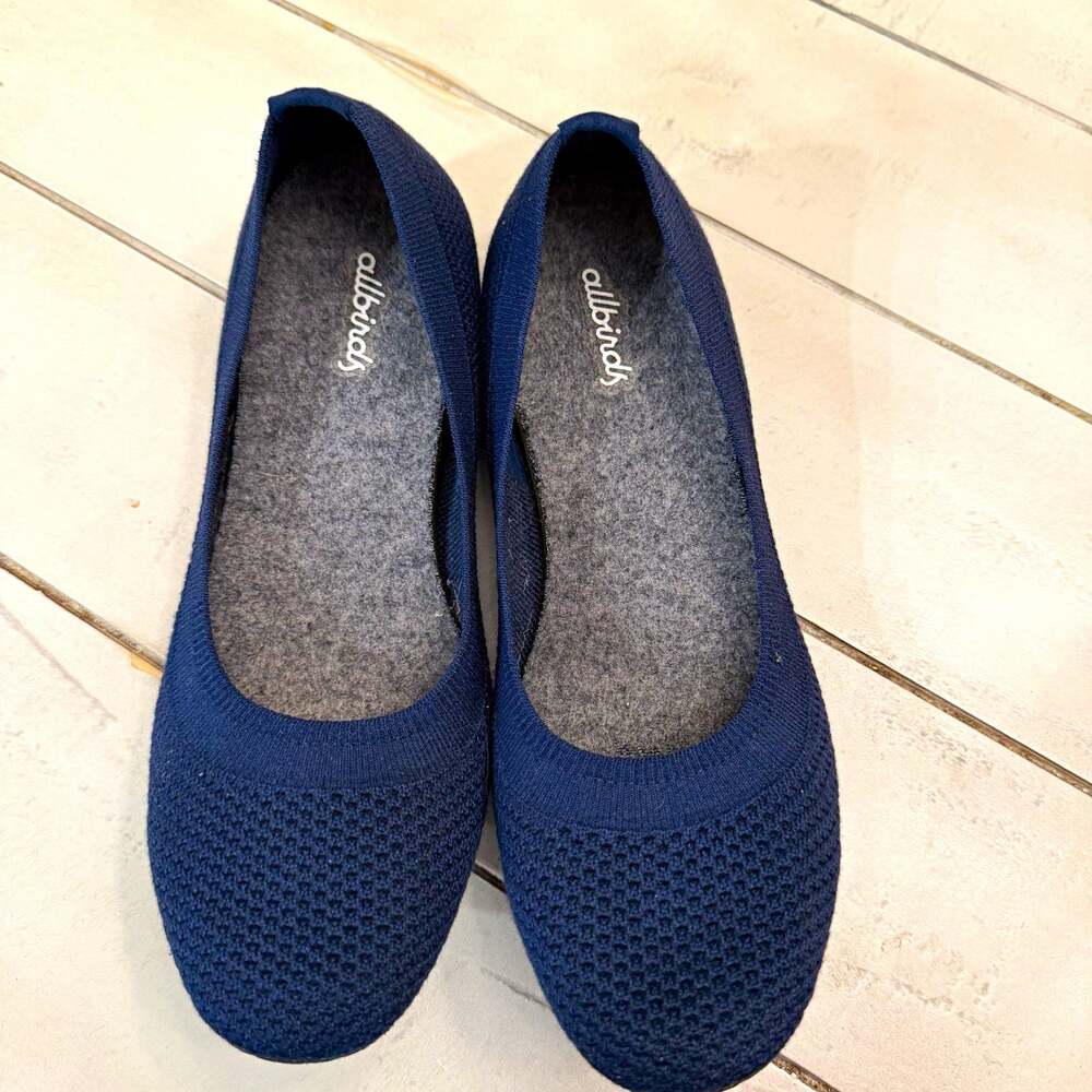 Allbirds Tree Breezers Women's Knit Slip-On Ballet Flats Blue Comfort US 7